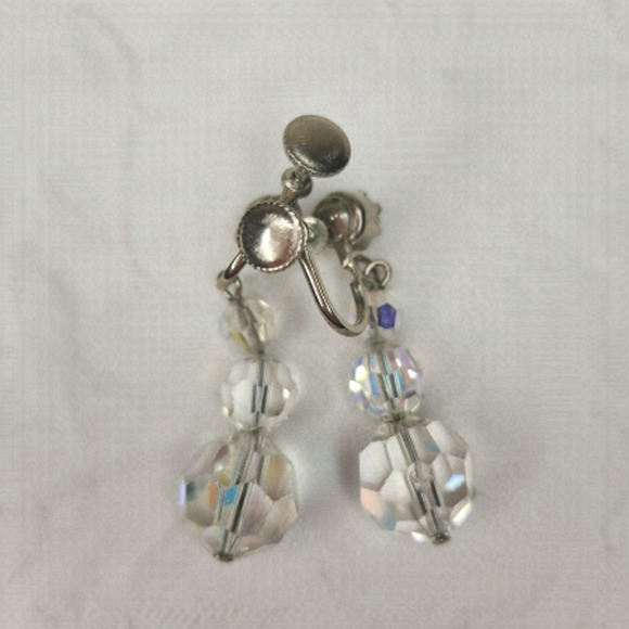 40s Austrian Crystal Earrings Antique - Picture 3 of 5